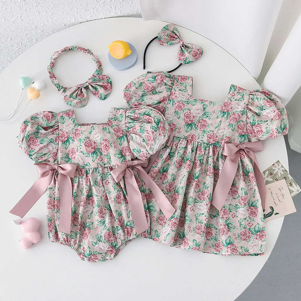 

Baby Girl Baby Summer Clothes Short Sleeved Jumpsuit Cotton Fashion and Cute Kids Outwear Rompers New