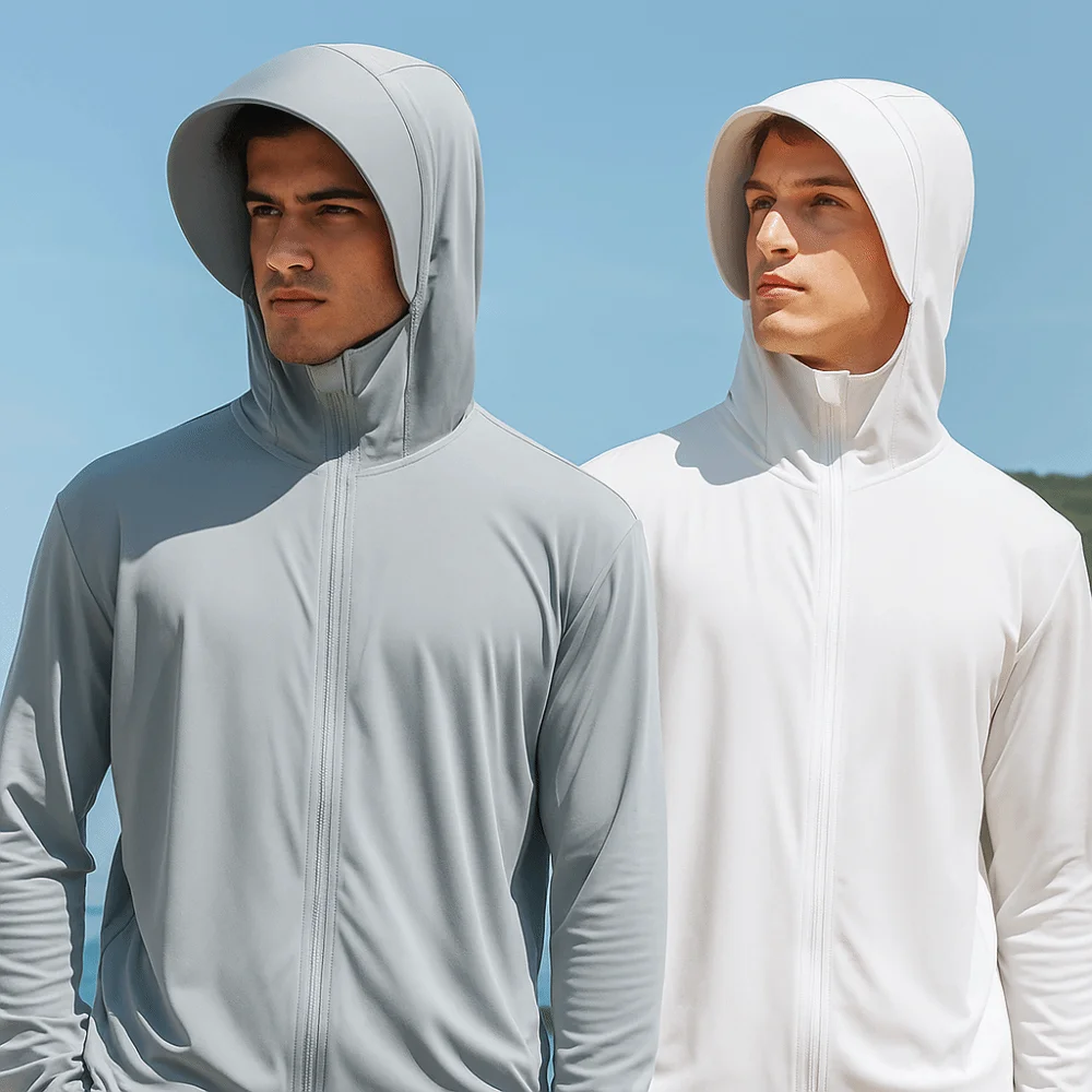 

Elastic Fabric Sun Protection Clothing Quick Drying Lightweight UV Protection Clothing Thin with Large Hat Anti-UV Outerwear