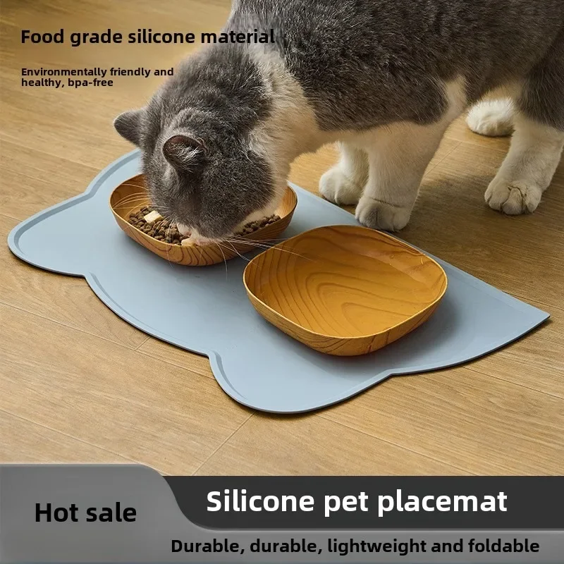 Food Grade Silicone Cats Anti-dirty Easy to Clean Cats and Dog Bowl Mats Water Proof Waterproof and Leak-proof Pad Anti-slip Pet