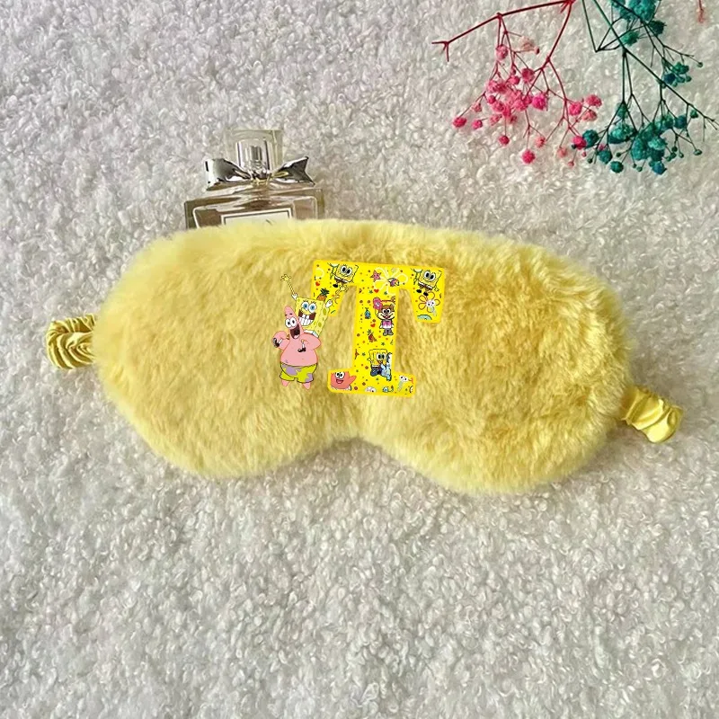 

Маска для сна с изображением Губки Боба Квадратных штанов, с мультяшным аниме-принтом A-Z, унисекс, портативная, для путешествий, подарок, новинка