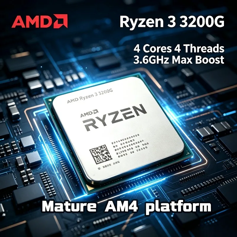 AMD Ryzen 3 R3 3200G the Best Entry-Level Gaming Processor 100% Brand New and Original 3.6GHz Quad-Core 65W AM4 CPU Processor