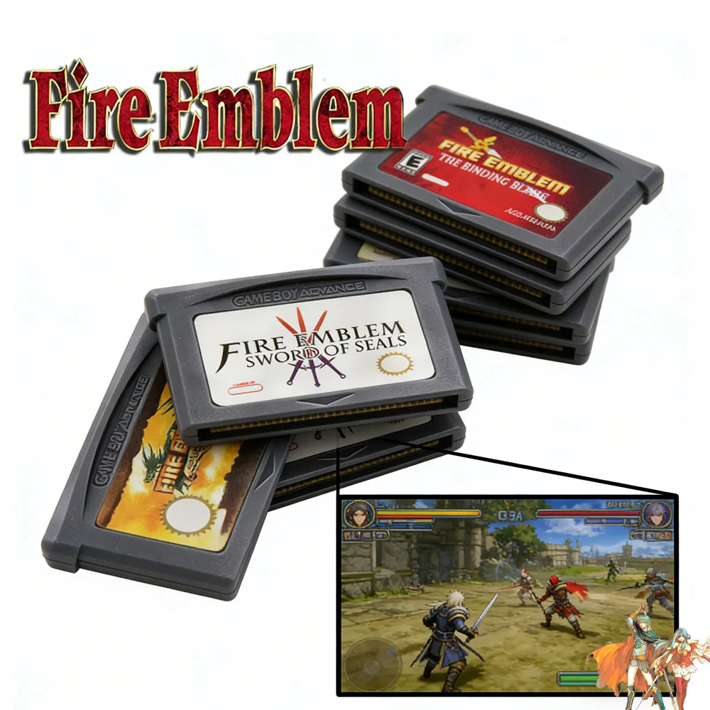 

GBA Game Fire Emblem Series Cartridge 32 Bit Video Game Console Card Sword of Seals Binding Blade The Sacred Stones For GBA