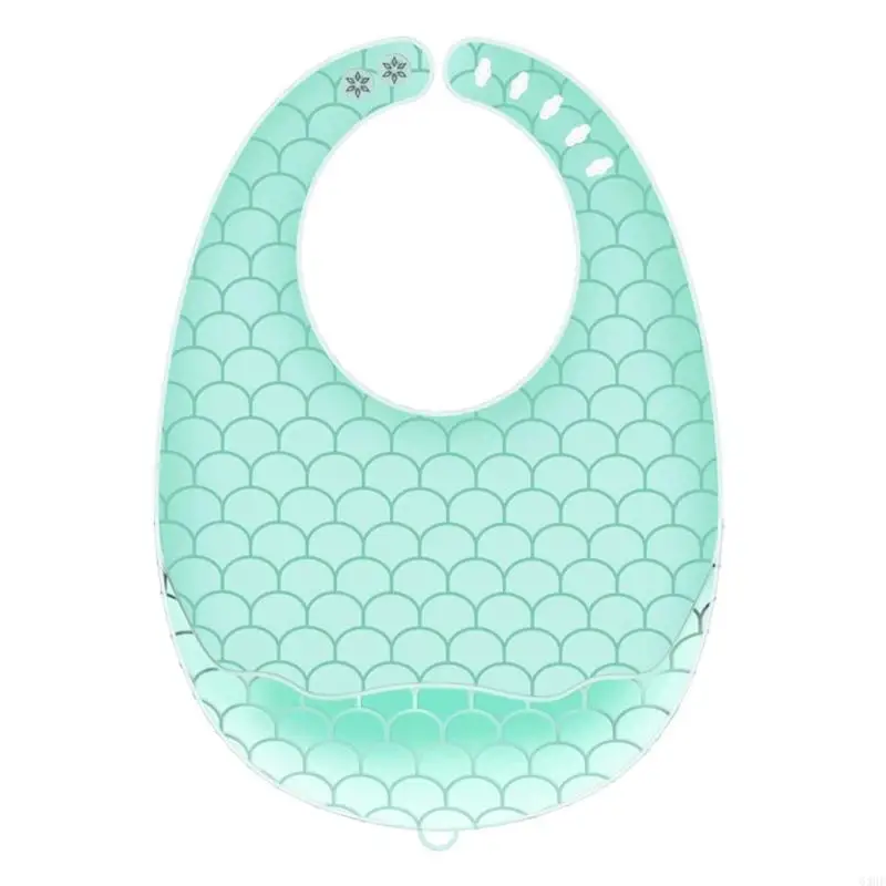 63HE Lightweight Soft Thin Silicone Baby Supply Travel Feeding with Catcher Pocket