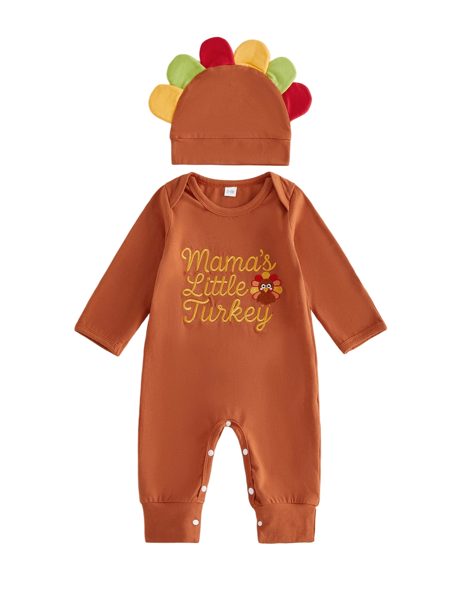 With Hat Embroidery Jumpsuit With Embroidery-Jumpsuit Jumpsuit Outfits Long Sleeve Turkey Sleeve Turkey Embroidery