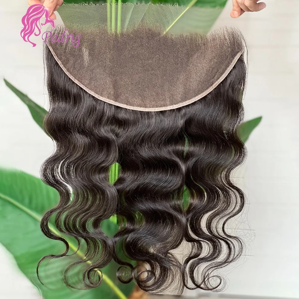 12-22 インチ 13 × 6 レースフロント実体波透明レース人毛ナチュラルブラック 12A ブラジルバージンヘアシングルノット