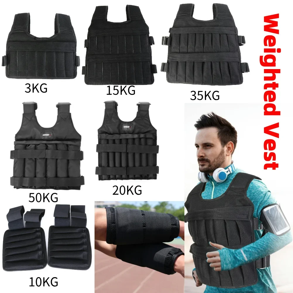 Workout Weight Jacket 3/15/20/35/50kg Adjustable Weighted Exercise Vest Workout Equipment for Running Training Jogging Walking