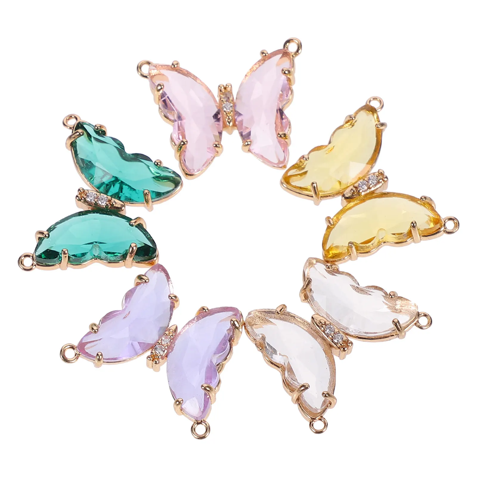 5Pcs Metal Colorful Butterfly Charms Shiny Semi-Finished Pendants DIY Jewelry Making Decoration Accessories Bright Charms