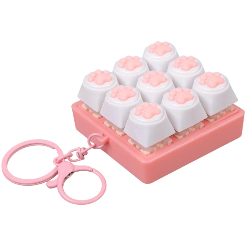 B95C Keyboards Toy for Adults Funny Keyboards Clicking Mechanical Switcher Stress Relief Keychain for Men and Women