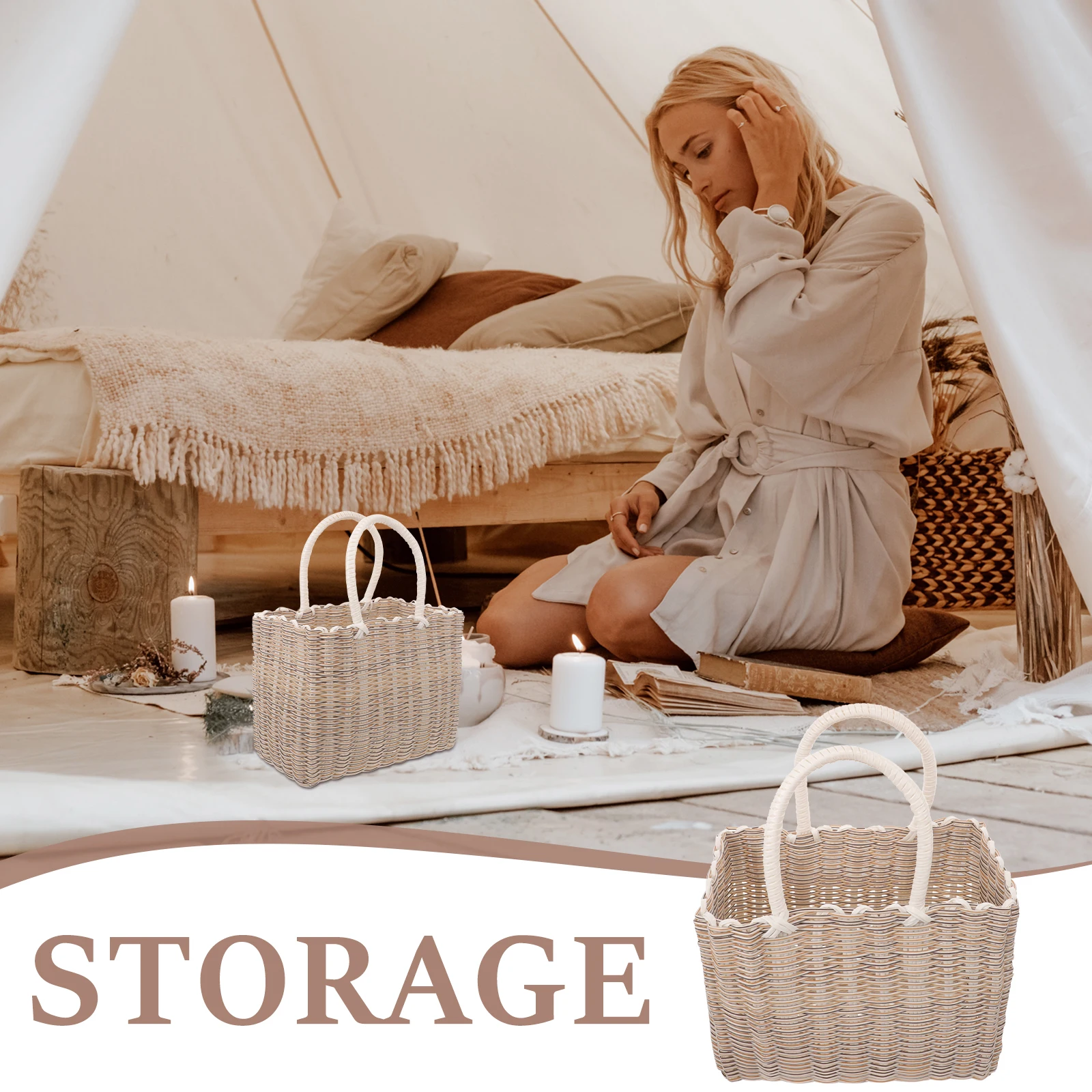 

Shopping Basket Kitchen Multifunctional Storage Hand Held Portable Grocery Handheld Baskets