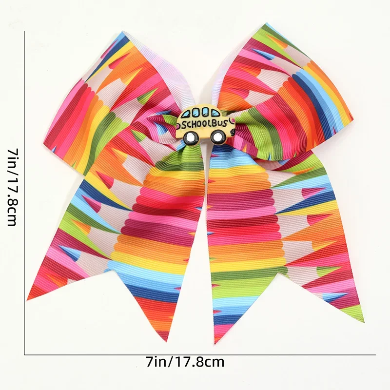 ncmama 7inch large Back To School Hair Bows Clip For Kids Girls Cute Children Hair Pins Barrettes Headwear Baby Hair Accessories