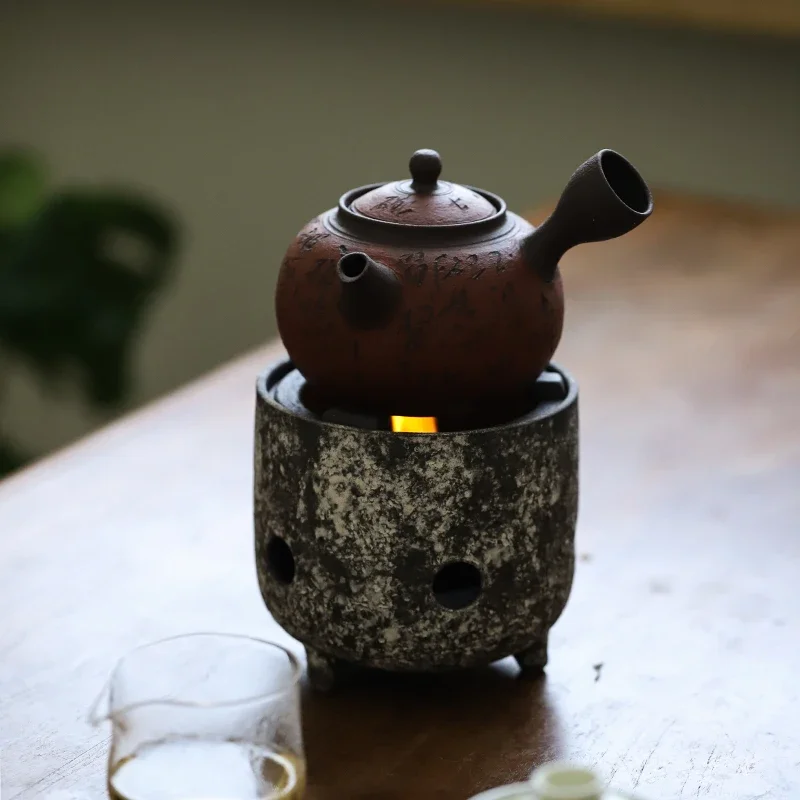 Manual side-to-side purple sand teapot can be electric ceramic stove alcohol charcoal stove to cook old white tea