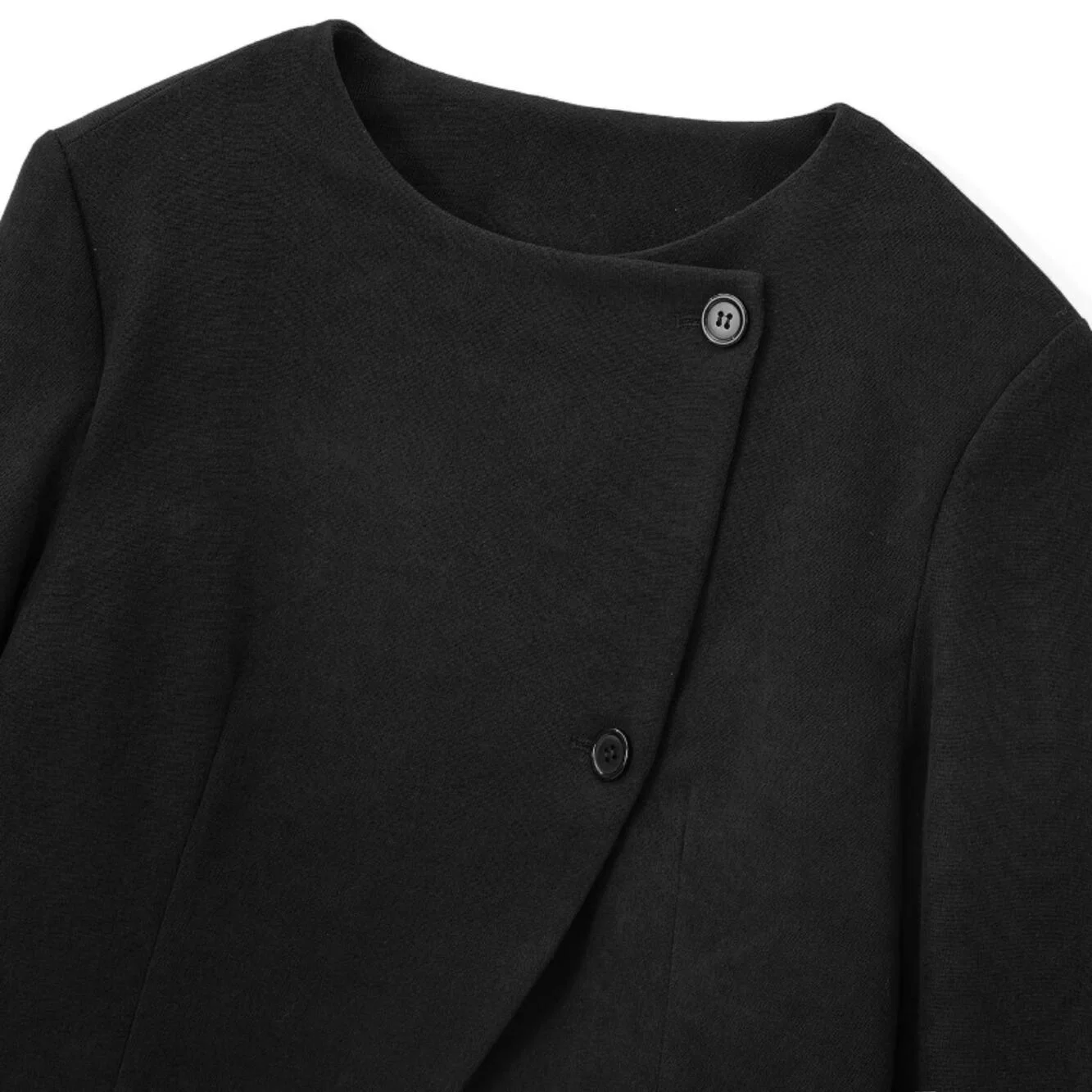 

Simple round Ne ort Sve Long Jaet Women's Commute Sle Straight Cut Single Piece Chinese Brand Autumn New Arrival