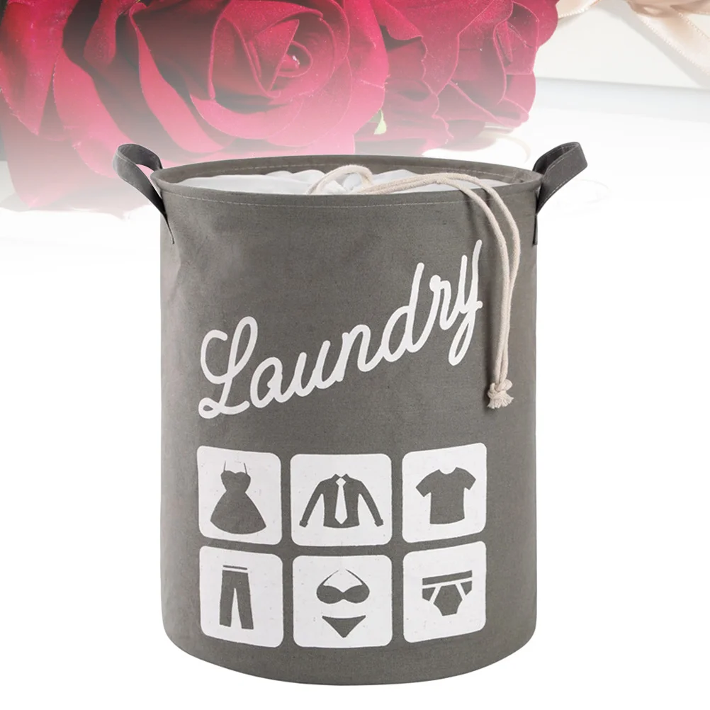 

Large Foldable Laundry Hamper Cotton Linen Fabric Heavy Duty Storage Basket for Dirty Clothes Towels Blankets Easy Carry Dual