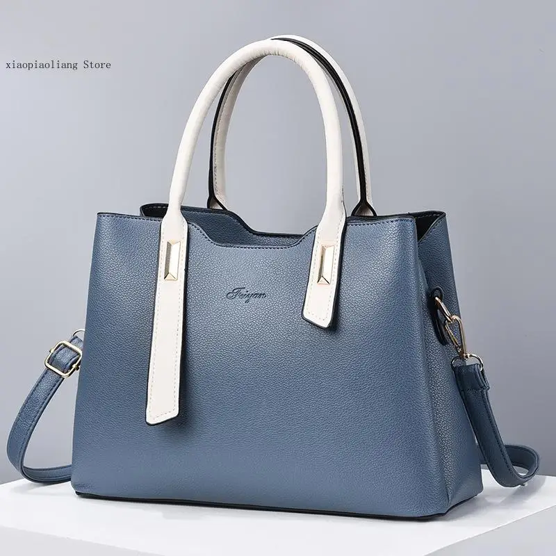 Handbag European and American Large Capacity Women's Simple and Fashionable Single Shoulder Crossbody Multi-Layer Large Bag