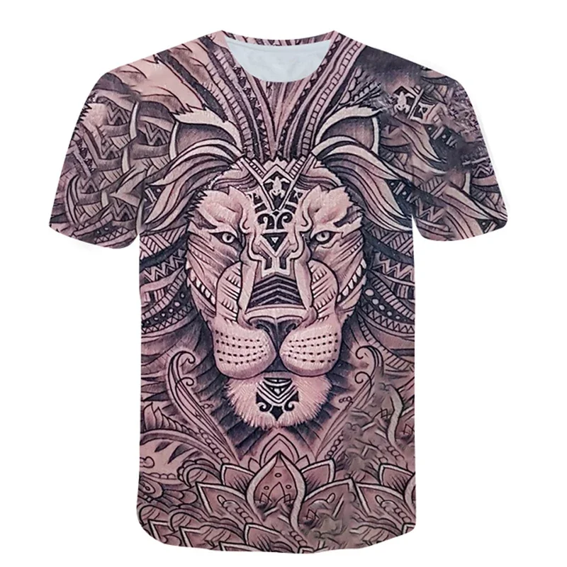 

Brave Lion Summer Harajuku Design Fashion Men T shirt Hot Summer 3D All Over Printed Tee Tops shirts Unisex T shirt