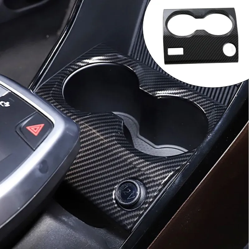 

Carbon Fiber Color Auto Console Front Water Cup Holder Panel Decoration Cover Trim For BMW X1 U11 2023 2024 LHD Interior Sticker