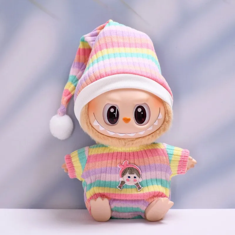 Ubranka dla lalek Labubu I II 15cm/17cm, uroczy zestaw ubranek rekin, akcesoria, pluszowe ubranka dla lalek