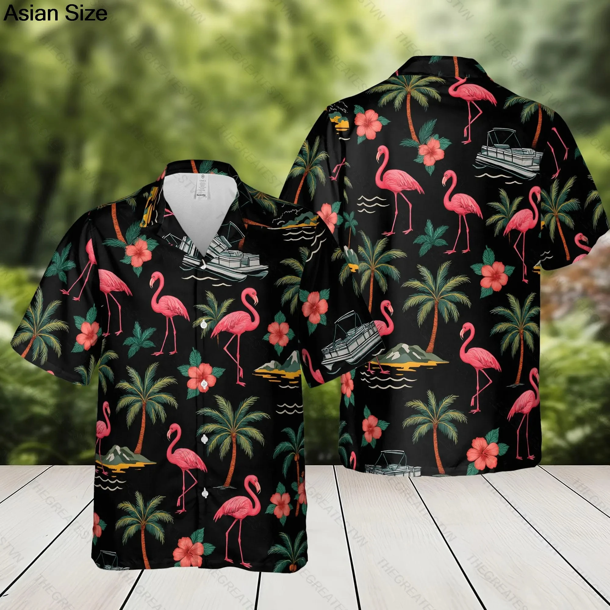 

Hawaiian Shirts 3D Printed 2025 Flamingo Graphic Men Vintage Vacation Street Short Sleeve Shirt Men's Button Down Lapel Blouse