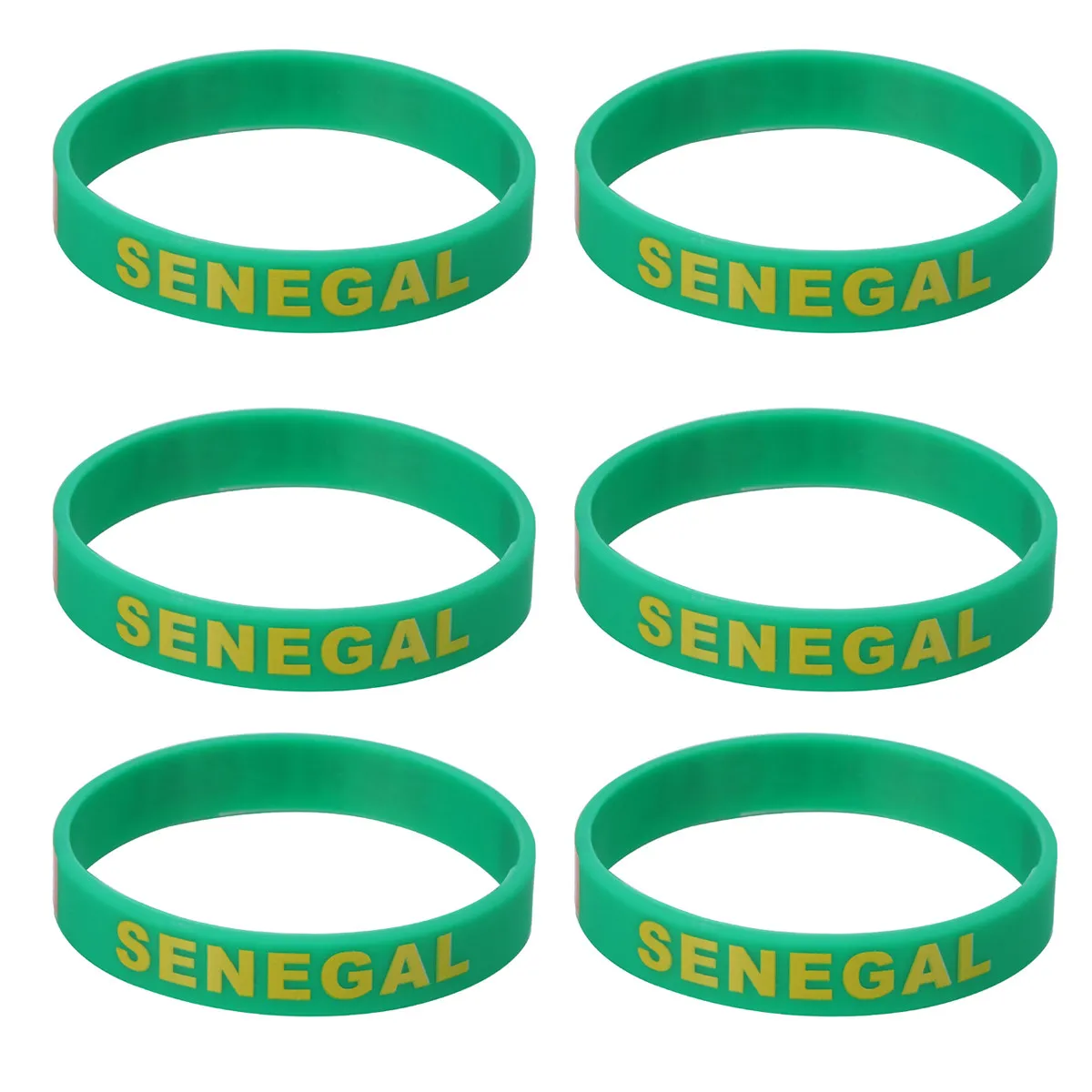 

6Pcs Silicone Wristband One Size Fits Most Symbolic Country Bracelet for Soccer Fans Cheer Wearable Party Favor