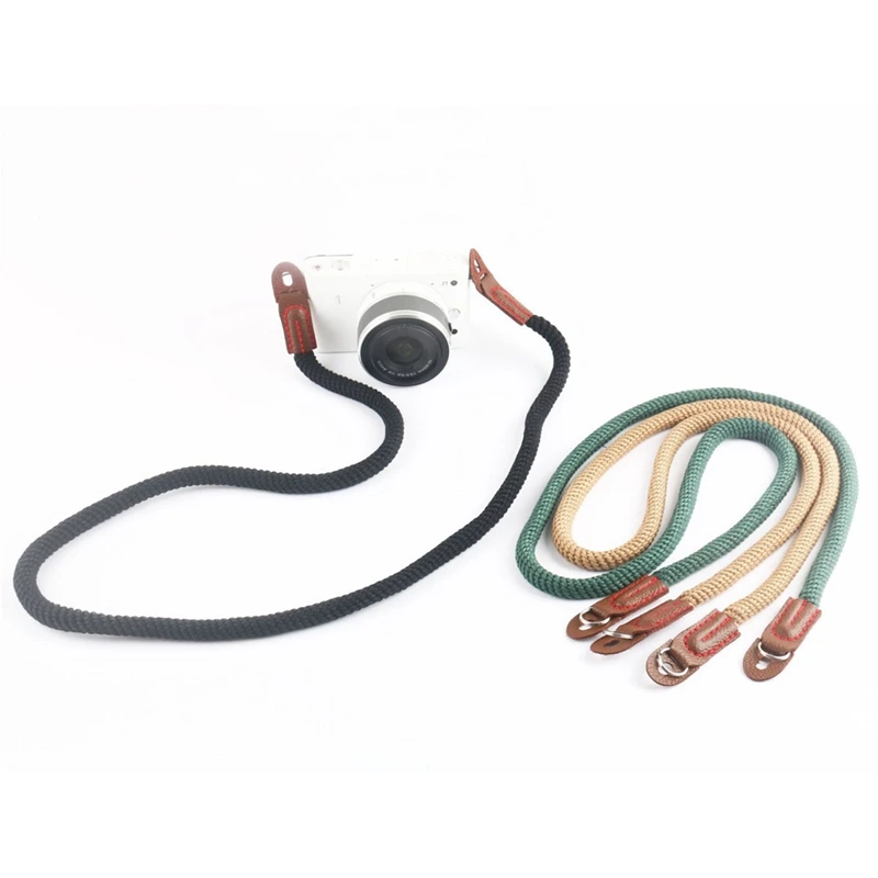 Artistic Simple Cotton Mirrorless Camera Backpack Mirrorless Camera Round Hole Camera Strap Easy Install Brown