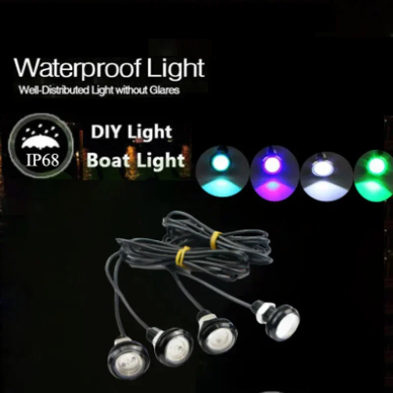 4x 12v LED Boat Light Waterproof Marine Dock Deck Outrigger Spreader Transom Underwater Troll Fishing Light