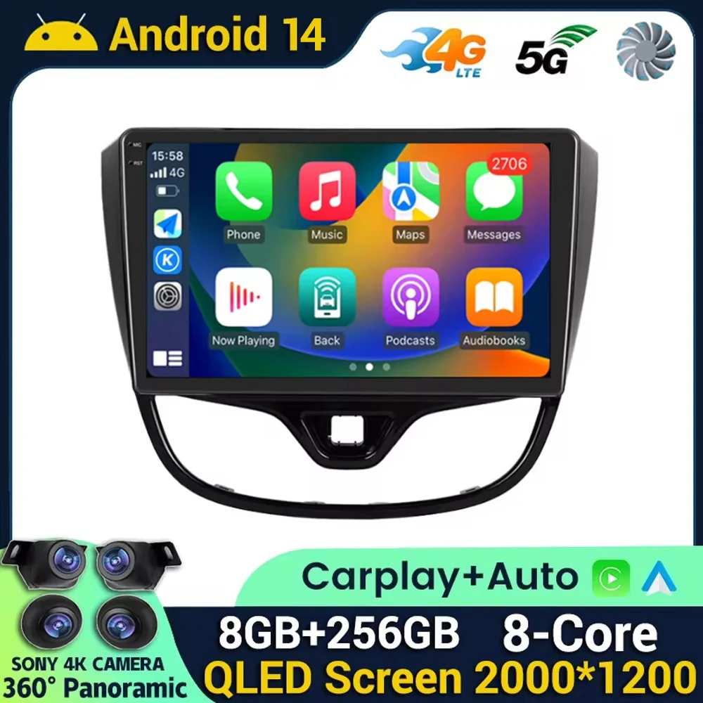 

2Din Android 14 Car Radio Multimidia Video Player For Opel Karl 2017-2020 GPS Navigation Carplay Auto Stereo Head Unit