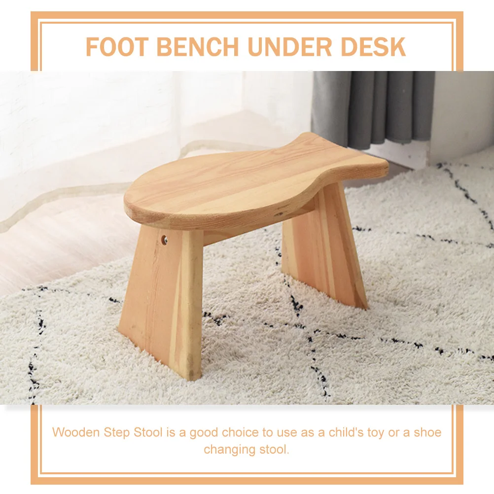 الأسماك على شكل خطوة خشبية البراز المضادة للانزلاق منخفضة الاطفال مسند القدمين إطار خشبي متين المنزل الأحذية تغيير مقعد غرفة المعيشة القدم الراحة