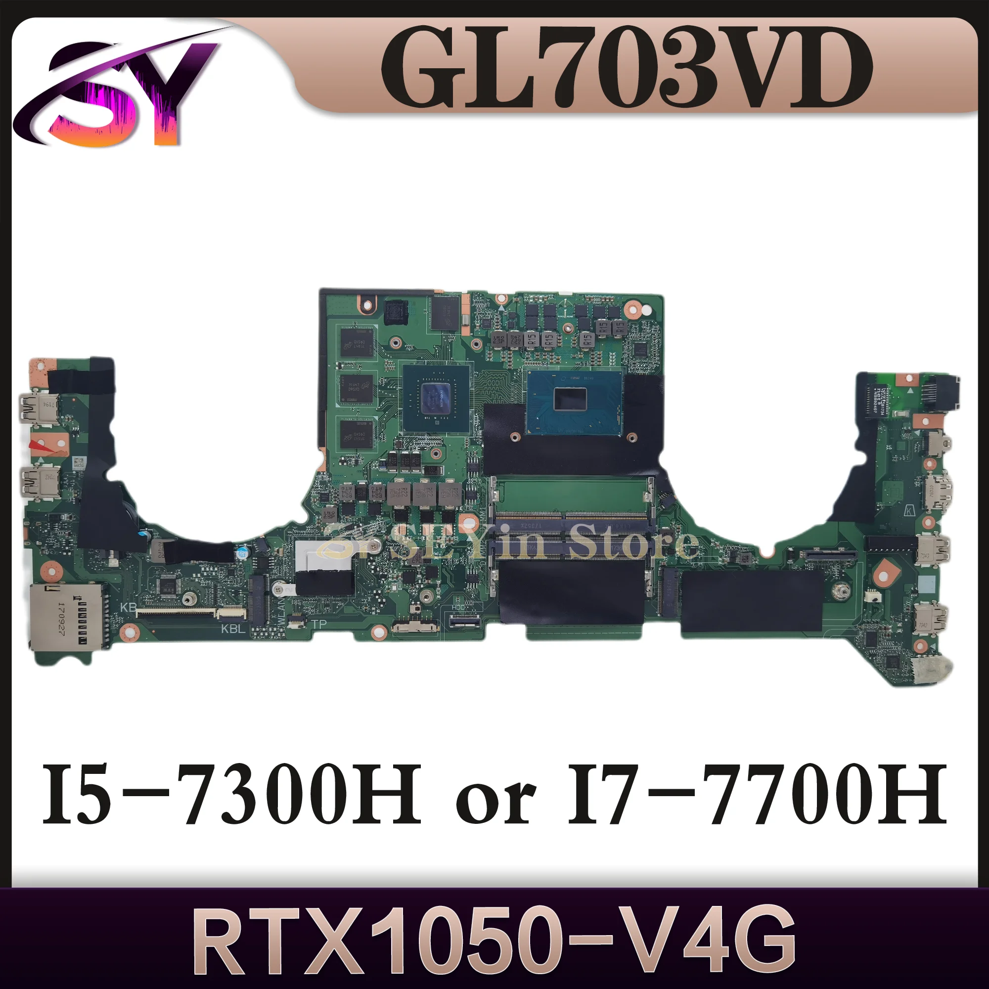 DABKNMB28A0 Mainboard For ASUS ROG Strix GL703VD GL703V Laptop Motherboard i5 i7 7th Gen GTX1050-4G MAIN BOARD