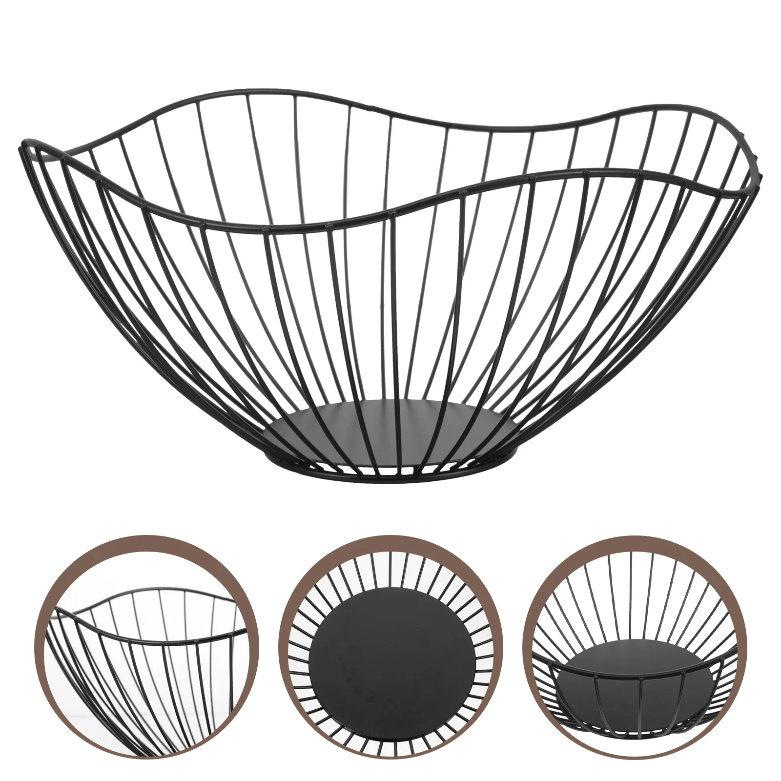 

Metal Fruit Basket For Kitchen Counter Black Wire Fruit Bowl Storage Organizing Hold Fruits Vegetables Snacks Bread