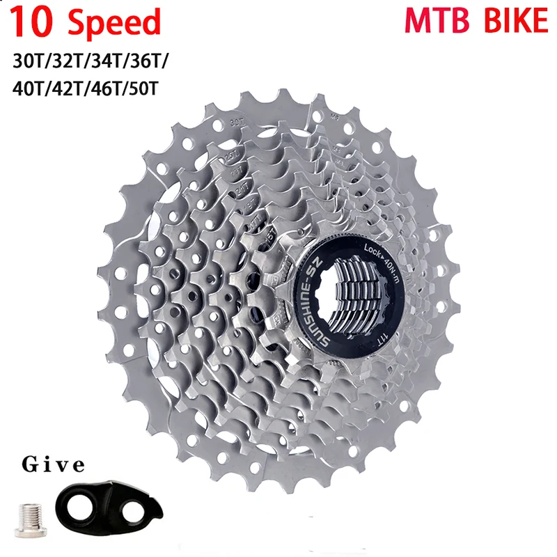

SUNSHINE 10-скоростная кассета 10S MTB велосипед дорожный велосипед горный велосипед свободного хода 10 В 30T 32T 34T 36T 42T 46T 50T для ступицы HG