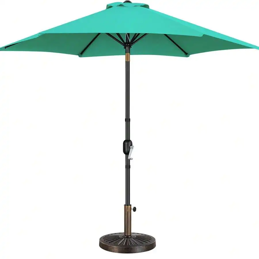 

9FT Outdoor Patio Umbrella With Heavy Duty Base Crank Tilt UV Protection Waterproof