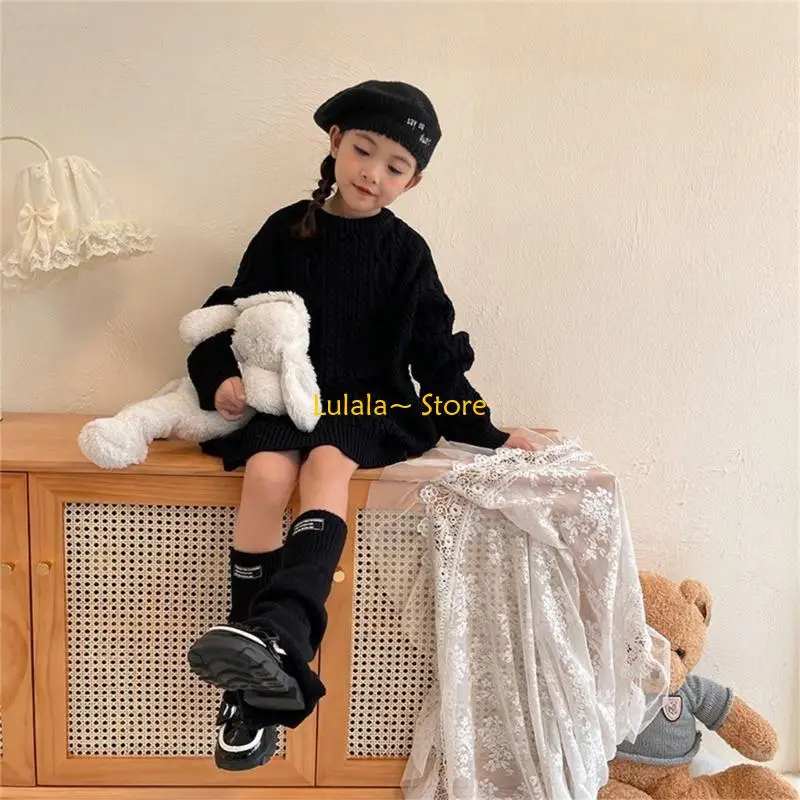 

Y4QA вязаные крючком гетры ручной работы детские дышащие чулки аксессуары для платьев для девочек