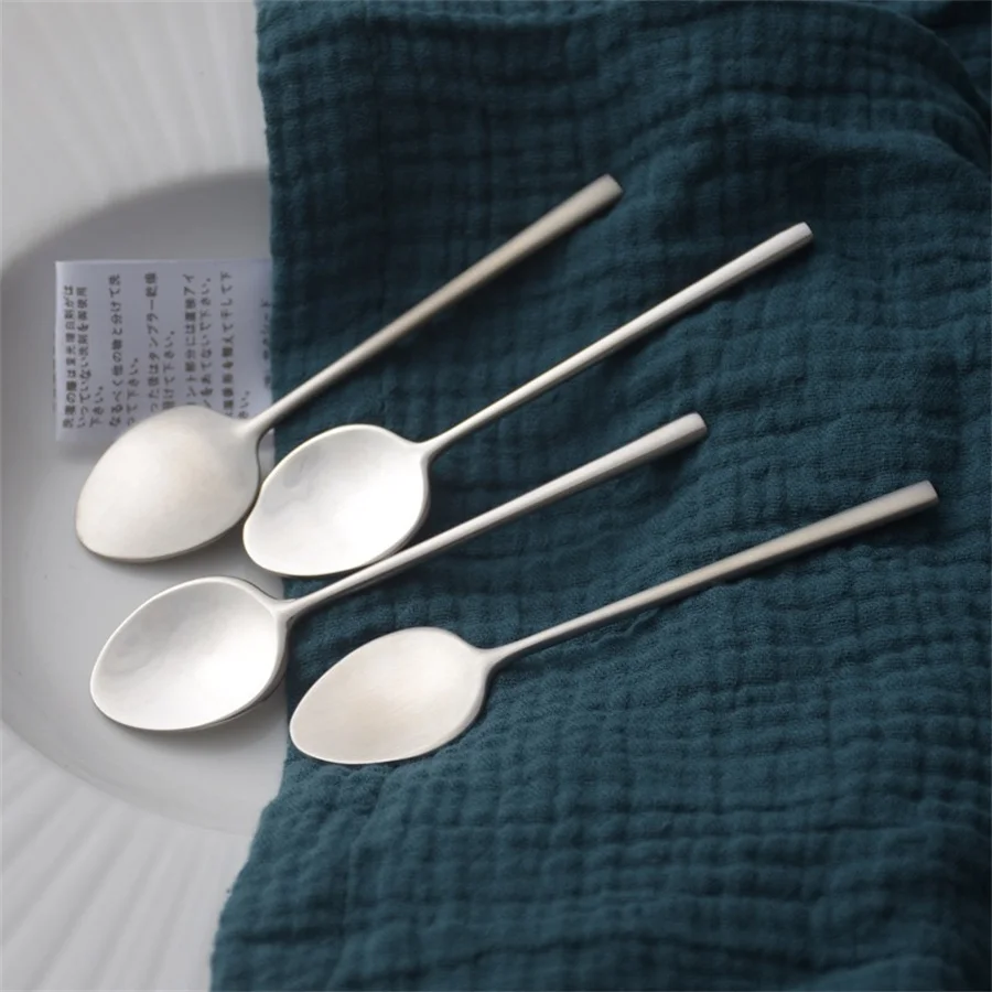 Japanese Style Leaf Ins Cute And Compact Shape Mixing Spoon Coffee Spoon Short Spoon 304 Stainless Steel Beverage Stick