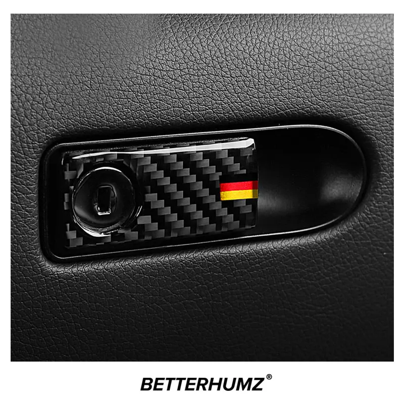 Carbon Fiber For Mercedes Benz W205 C180 C200 C300 Copilot Glove Box Switch Panel Trim Cover Sticker Car Interior Accessories