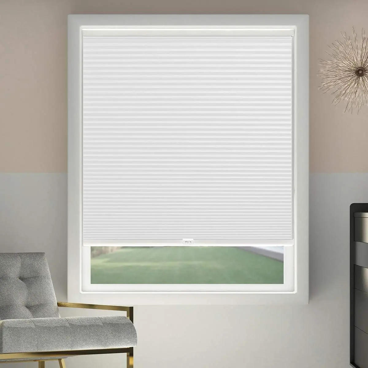 Sixinalu Blackout Cellular Shades Cordless Window Blinds No Tool Curtain Honeycomb Blind Windows Shade for Room Home Custom Size
