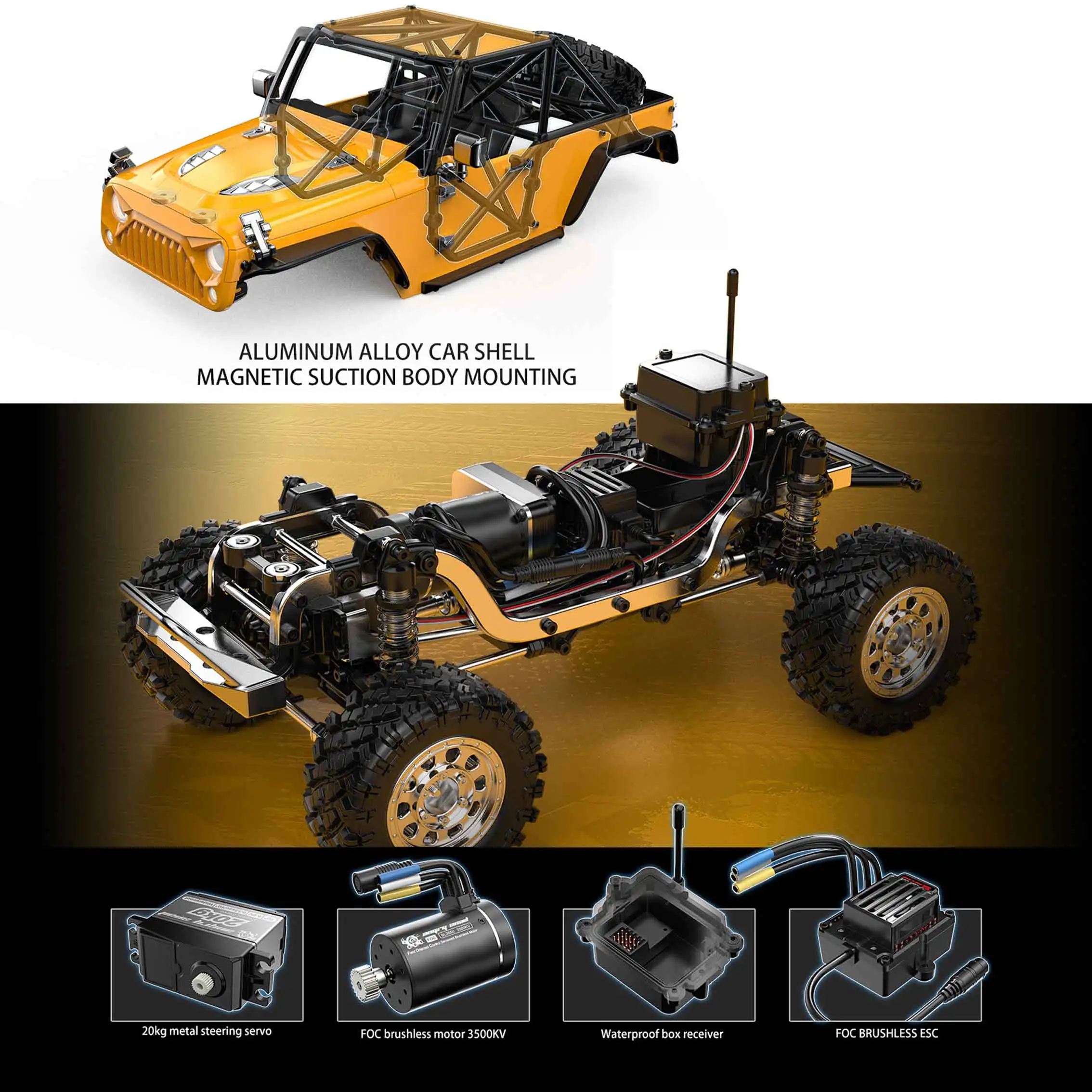 MJX Hyper Go H12Y+ 1：12 4WD RC Car Professional Off-Road Racing 12km/H Sensored Brushless Motor 2.4G Remote Control Cars Truck