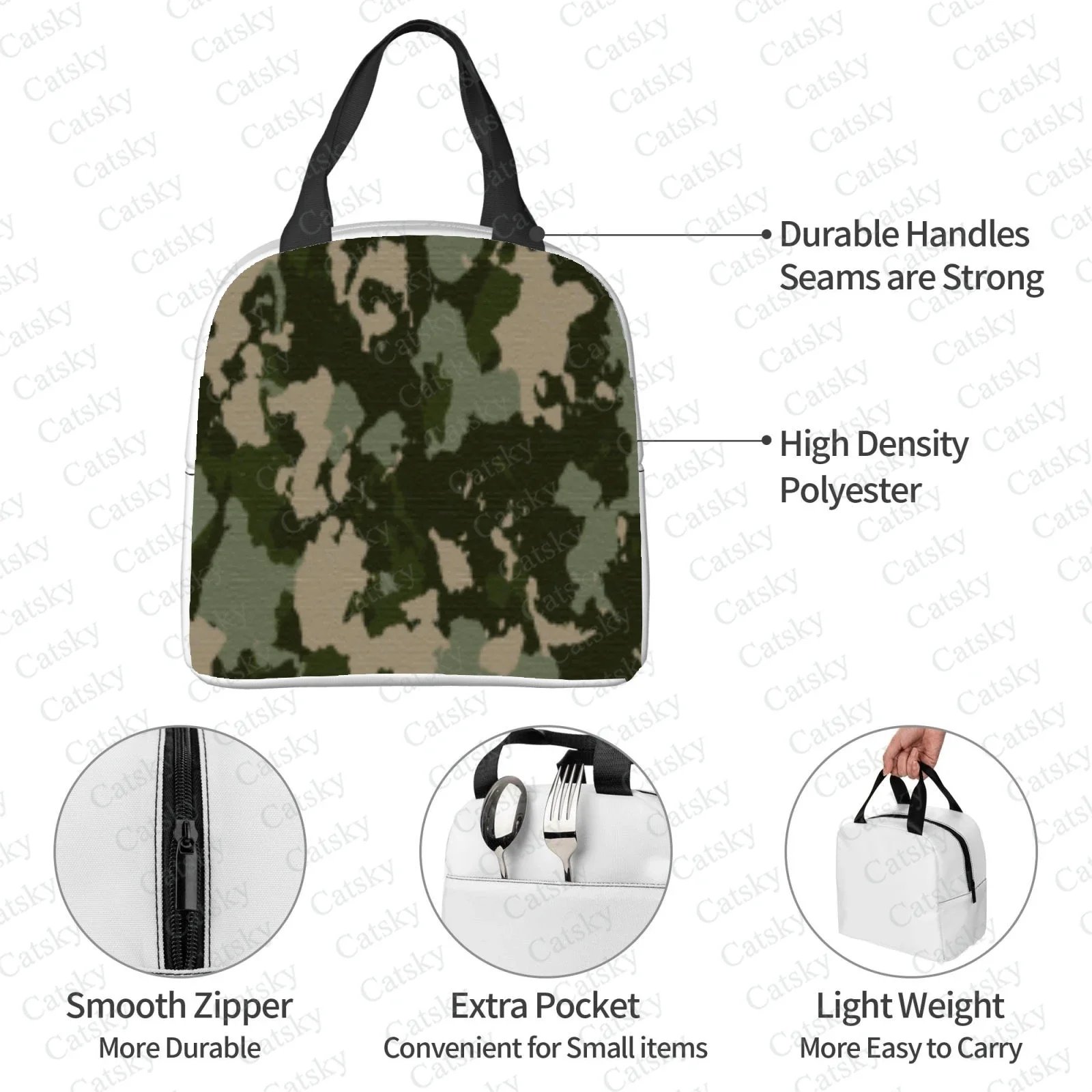 camouflage  Portable Aluminum Foil Thickened Insulated Office Lunch Bag Waterproof Lunchs Bags Tote Bags