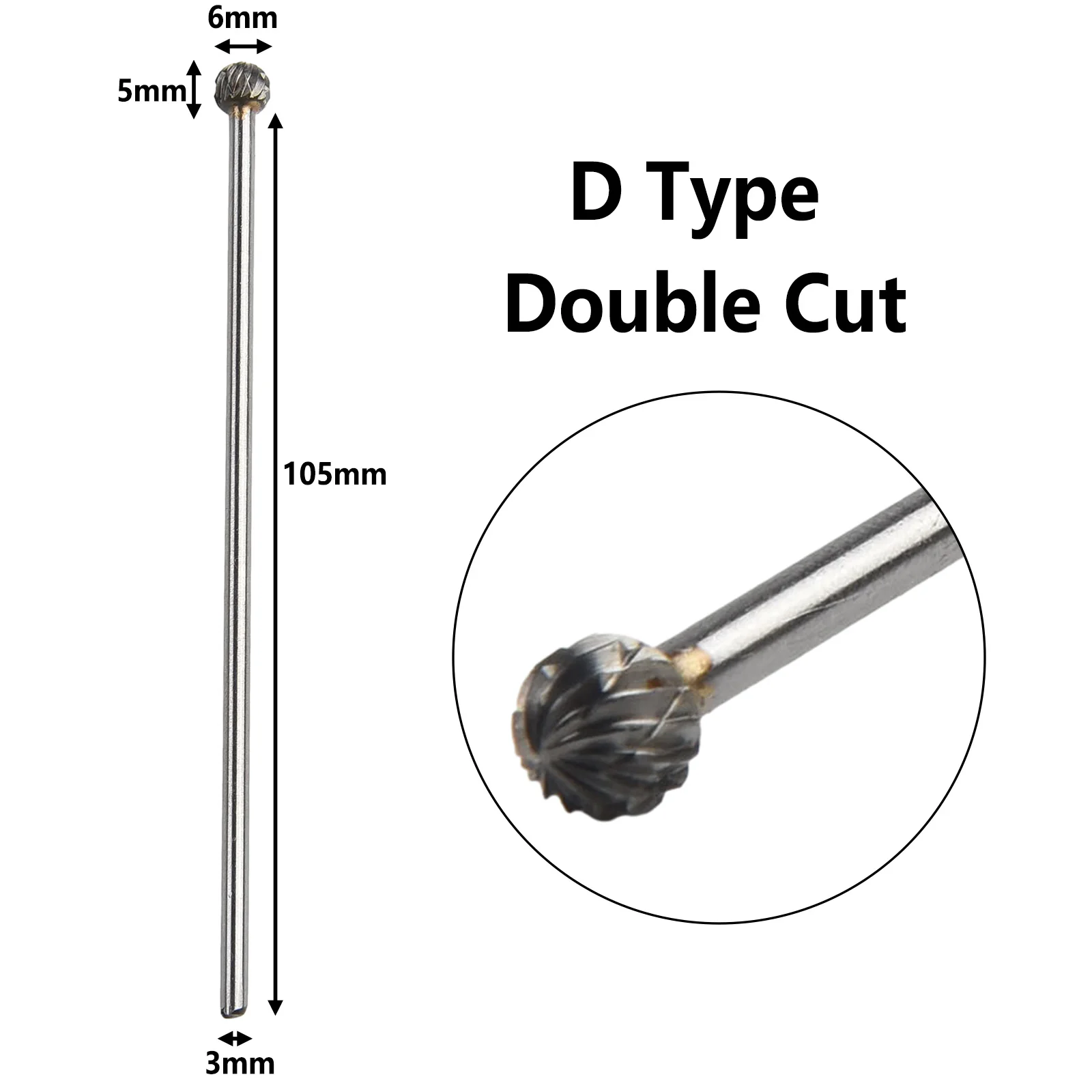 Tungsten Steel Rotary Burrs Rotary Files Tungsten Steel Burr Tungsten Carbide Engraving Double Cut High Production Efficiency