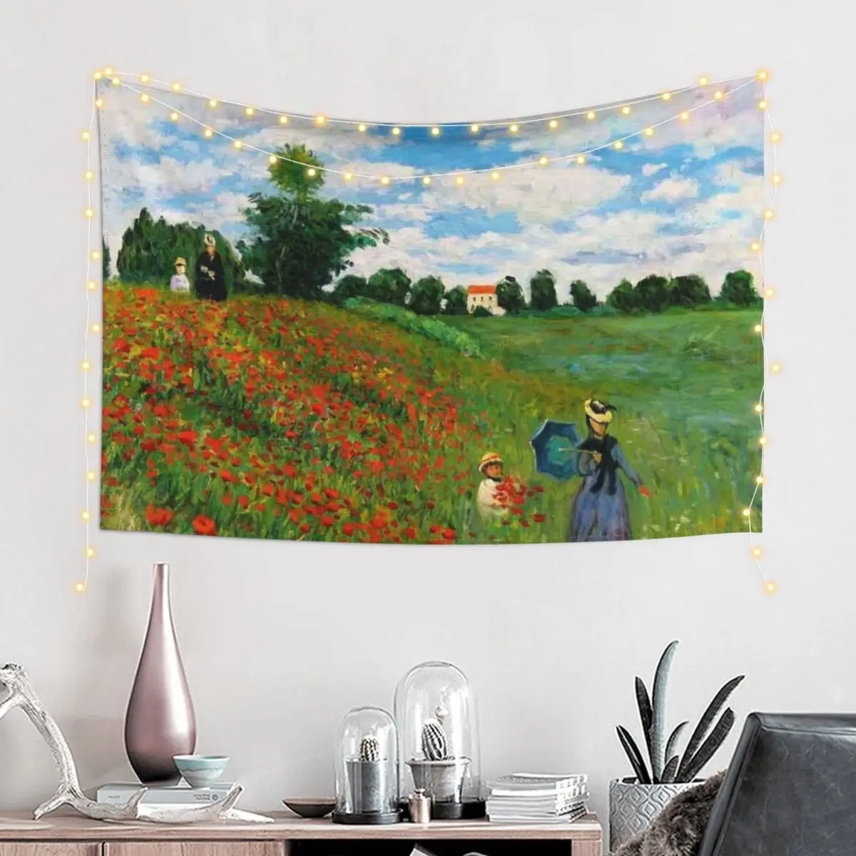 Landscape by Monet Tapestry Outdoor Decoration Aesthetic Room Decor Tapestry