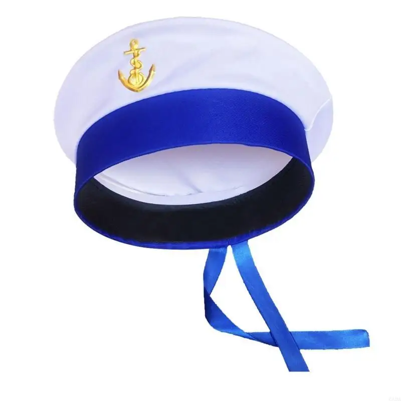 Sailor Hat Yacht Captain Hat Marine Hat Sailor Captain Costume Men 6XDA