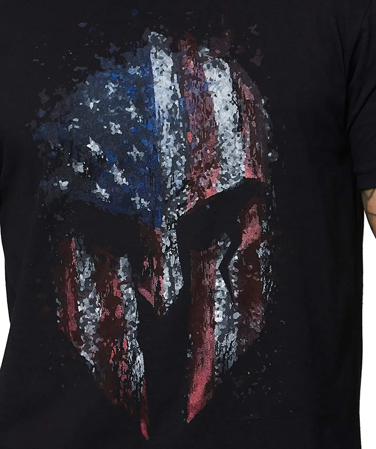 

American Flag Spartan Helmet Freedom Patriotic T-Shirt. Summer Cotton Short Sleeve O-Neck Men's T Shirt New S-3XL