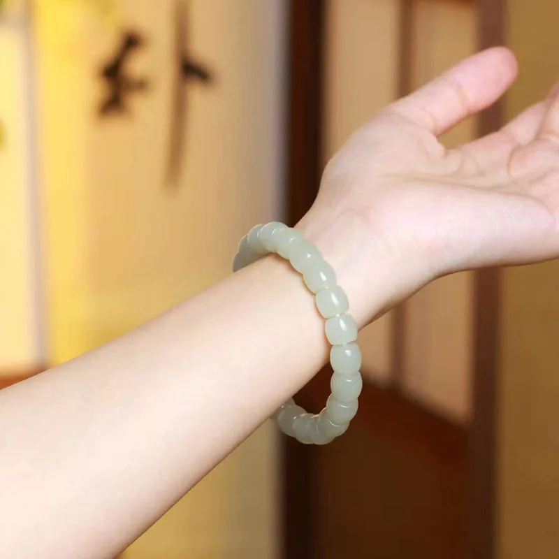 

Natural Hetian Jade Qinghai Old Material Bracelet Men And Women