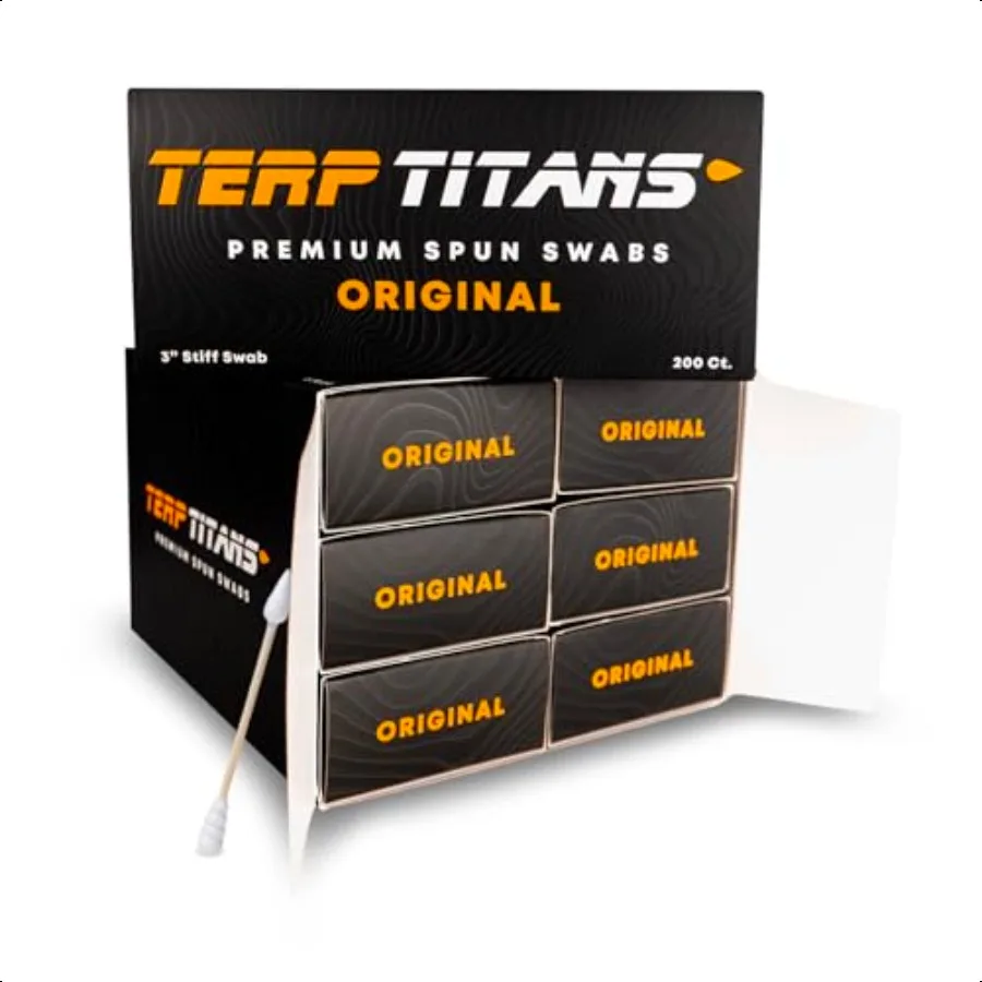 TerpTitans Tamponi di cotone rigidi originali in bambù Punta a spirale da 1200 pezzi per assorbimento massimo e punte a punta fine per spazi stretti Zer