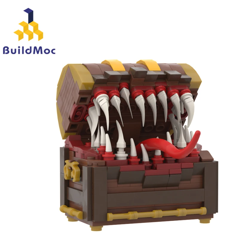 

BuildMoc Final Treasure Mimic Chest Yaranzo Monster Building Blocks Kit For Dragons Pirate Treasure Box Bricks Children Toy Gift