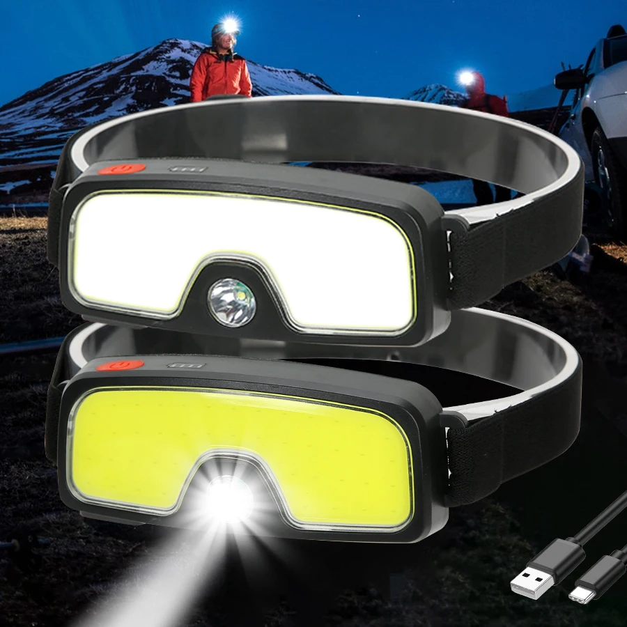 

Super Bright LED Headlamp USB Rechargeable Headlight 1200mAh Built-in Battery Outdoor Running Fishing Camping Hiking Head Torch