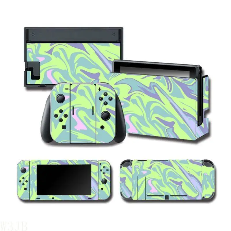 W3JB Ganzkörper-Aufkleber für Switch-Schutzhülle, bunte Kunst für Konsole – Detail 7