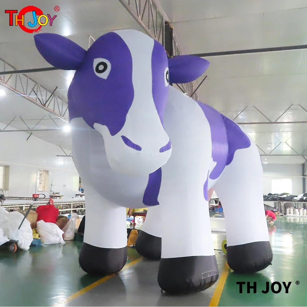 

6m 20ft long Custom twist neck purple cow giant inflatable Dutch dairy cows inflatable Cattle bull for advertising