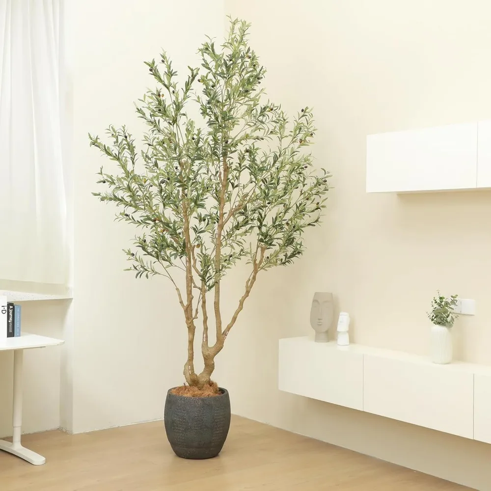 

Majestic Artificial Olive Tree 9ft with Realistic Leaves and Olives – Full and Grand Design Faux Olive Tree 108in,