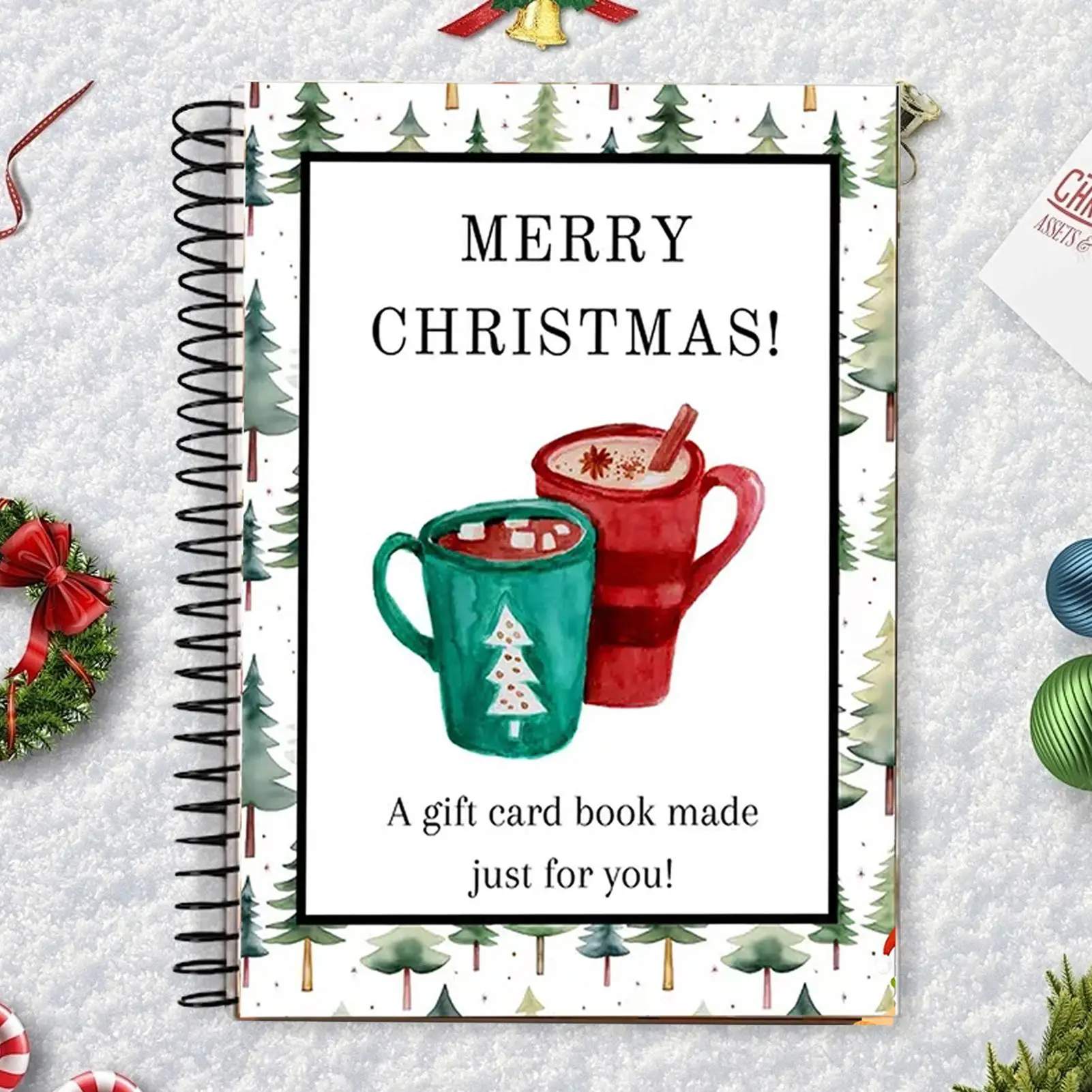 Weihnachtskarten-Buchhalter-Organizer Festliches Aufbewahrungsalbum für Weihnachtsgeschenke, Feiern, Schule, Zuhause, Familien-Andenken, Sammelalbum – Detail 3