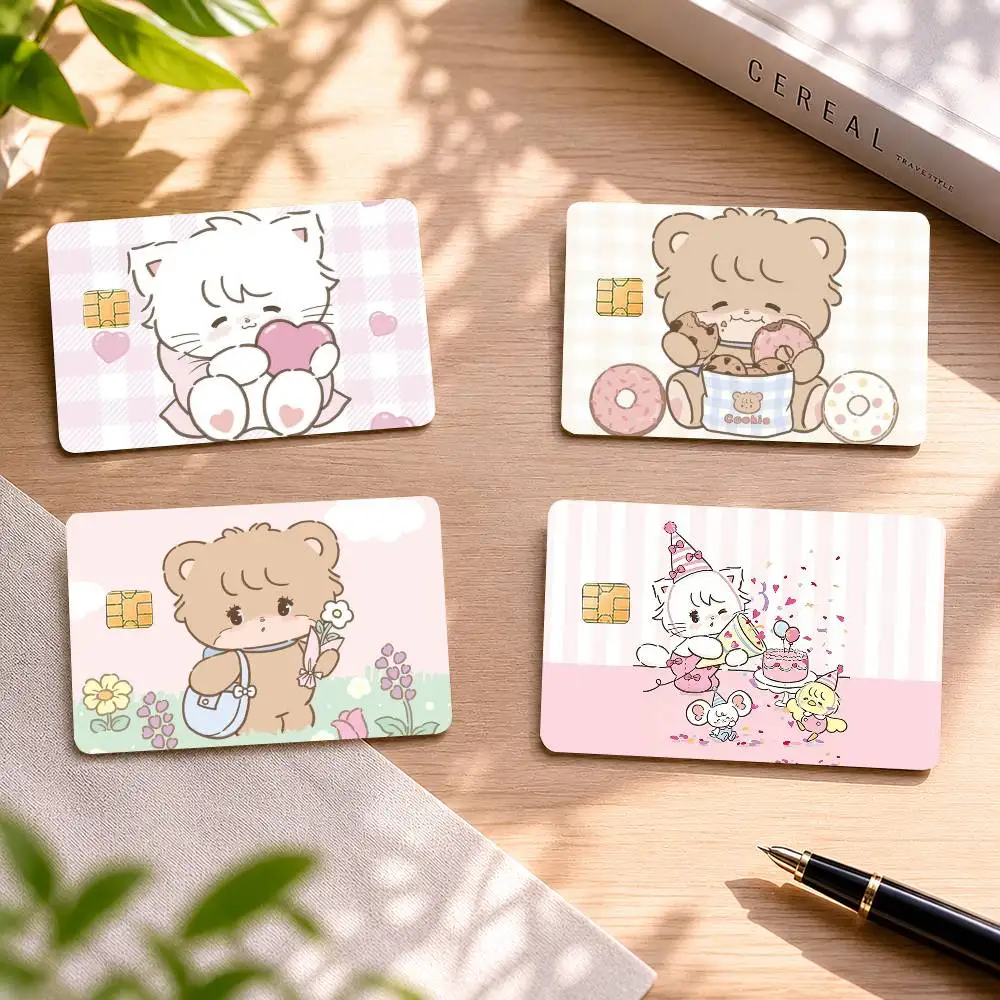 M-Mikko I-Illustrations 4pcs 1Set Laser Holographic Sticker Skin Cover for Credit Bank Debit Card